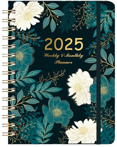 Kalenderbok 2025 | JAN 2025 - DEC 2025 Mötesplanerare - Agenda Bok 2025 veckobokboksplanerare för kvinnor tonårsflickor