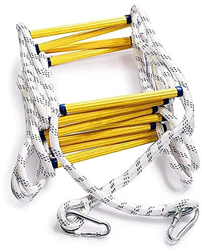 Rope Ladder,Safety Ladder Escape Rope Ladder,Emergency Ladders for Kids and Adults 2/3/4 Storey with Hoofor Fast to Deploy in Fire/12M