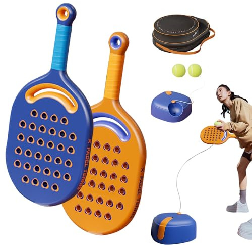 Walopola Allenatore di tennis Rebound Ball,Tennistrainer – Allenatore di allenamento solista – Corda lunga elastica – Attrezzatura da tennis portatile per bambini, principianti, adulti