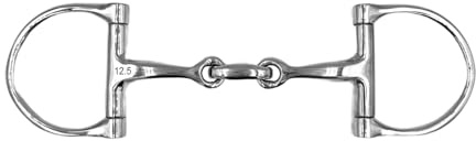 Equine Smile ES0124 Anneau en D double brise-vue en acier inoxydable 14 mm 14,5 cm