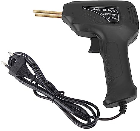 Plyisty Pistola de Soldadura, Pantalla de Potencia LED de 50 W Conector de la UE 200V-240V Machine de Soldadura con 4 Tipos de Alimentos Básicos para el Hogar (BLACK)