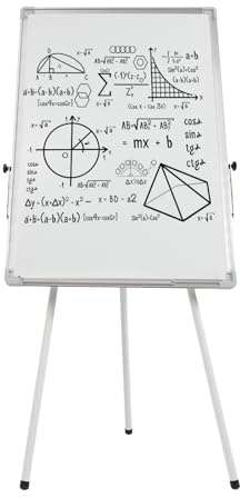 Czyurachel Whiteboard med stativ, 61 x 92 cm magnetisk bärbar torkbar bräda, justerbar höjd, whiteboard med 3 pennor, 1 suddgummi, 6 självhäftande magneter