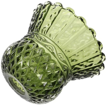 MUELODSIC Pantalla de Lámpara de Cristal Verde Vintage con Diseño de Red, Diámetro 160 Mm, Agujero 35 Mm, Accesorio para Lámparas de Mesa y Pie, Pantalla Pequeña para Dormitorio y Sala