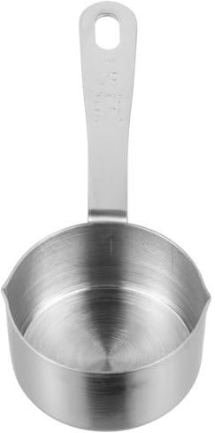 KALLORY Cuchara para Salsa de Acero Inoxidable Capacidad de 80ml, Herramienta de Cocina Multifuncional Orificio para Colgar Adecuado para Cocinar y Preparar Sopas