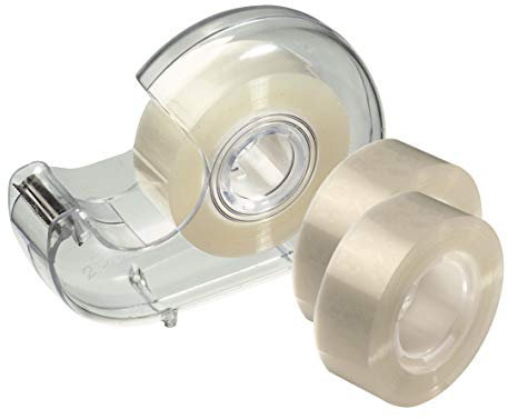 Pelikan NoName 10525491 Klebefilm mit Abroller, 33 m x 19 mm, transparent, 3 Stück mit Abroller