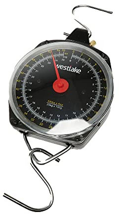 Westlake Lightweight and Compact 55lb Dial Scales, Fishing Scales, Fishing Equipment, Fishing Gear, Black