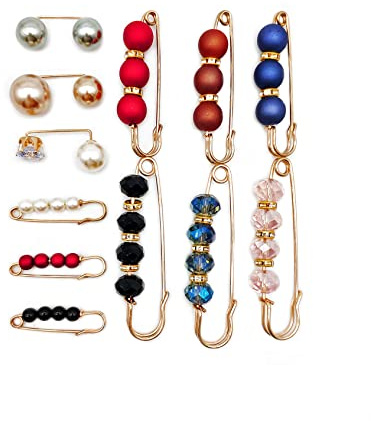 Safety Pins Brooches Decorative Safety Pins, New Shawl Pins for Sweater Dresses Great Gifts for Women 12Pcs by TUTUMAY21