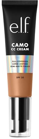 e.l.f. Camo CC Cream | Fond de teint correcteur avec couverture moyenne à totale et SPF 30, Tan 460 W, 30 g (1,05 oz)