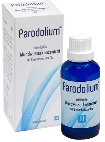 Parodolium III Mundspülung - antibakterielles Mundwasser aus natürlichen ätherischen Ölen - bei Mundgeruch und Zahnfleischentzündung - ohne Alkohol - 1 x 50 ml