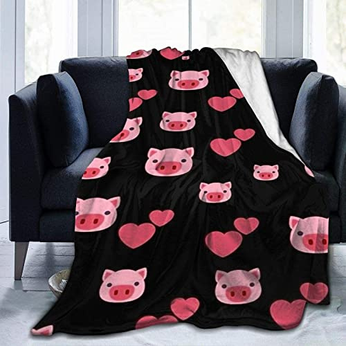 okoikfc Coperta Pile 150 x 200 cm Maiale Carino Coperta 3D Rosa Coperte per Adulti/Matrimoniale, Plaid Pile in Flanella Morbida Caldo per Letto e Divano