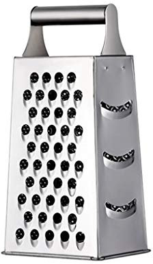 Stainless Steel Cheese Grater Vegetable Slicer with 4 Sides - Large Box Grater for Parmesan Cheese, Vegetables, Fruits - Gold - 9.2 Inches