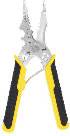 Pelacables para electricista, pinzas de pelacables multifuncionales,Pelacables de empalme de alambre 8 en 1 - Cortador de alambre ergonómico, herramienta de pelado profesional de acero inoxidable para