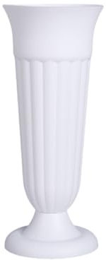 IEEDFJKK Vase de cimetière Polyvalent conçu pour Les Vases funéraires en Plastique intérieurs et extérieurs avec Vase à Fleurs de cimetière à pic au Sol, Blanc