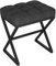 YMYNY Schminkhocker, Fußhocker, Leinen Sitzhocker, Make-up Dressing Hocker mit X-förmigen Metallbeinen, für Eitelkeit, Wohnzimmer, Schlafzimmer, Eingang, Flure 40×30×46CM Schwarz HBD033B