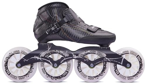 Pattini da velocità in linea professionali - Pattini a rotelle in fibra di carbonio a 4 ruote Scarpe per uomo Donna Pattinaggio per interni ed esterni Fila singola