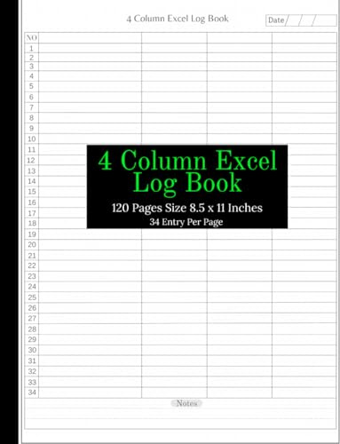 4 Column Excel Log Book