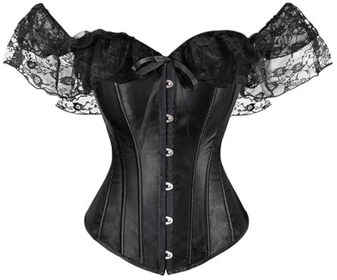 Y2K Damen-Korsett mit Schnürung, Unterbrustkorsett, Vintage-Bustier, Dessous, Top, Bauchkontrolle, Taillenmieder, Shapewear (#14-Schwarz, XXL), #14, Schwarz, XXL