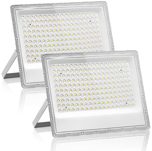 Hondony 2 pezzi faretti led da esterno 150w, illuminazione di sicurezza LED per esterni, 6500K, IP66, luce bianca diurna, per magazzino, giardino, garage, cortile e parcheggio