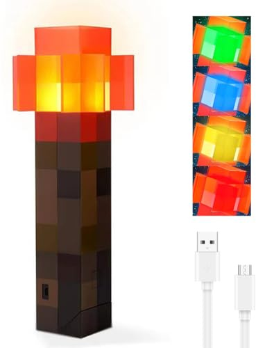Craft - Lampe murale rechargeable, 4 Faber Miner Game, lampe torche USB, 30 cm, à main ou murale, éclairage de chevet pour enfants, cadeaux, décoration de chambre et de fête