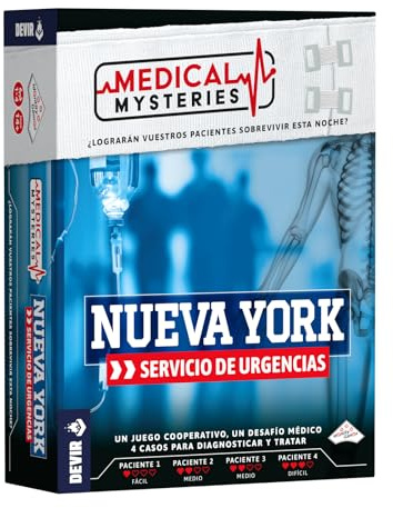 Devir - Medical Mysteries New York, Juego de Mesa de Medicina, Juego de Investigación Cooperativo y de Deducción, Scape Room (BGMMNSP)