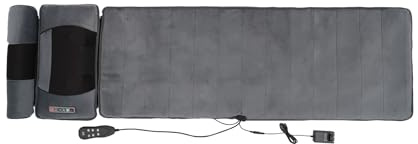 Alfombrilla de masaje de cuerpo completo con 10 motores de vibración, cojín de masaje de espalda con 5 modos, 3 intensidades, apagado automático, esterilla de masaje eléctrica con calor, 168 x 50 cm