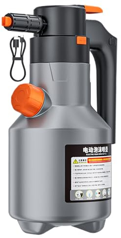 Nevalerra Nebulizzatore di schiuma ricaricabile, 2 l, portatile, ricaricabile, con misurino, nebulizzatore elettrico per auto, per casa, cucina, interni, esterni, giardino, pulizia dettagliata