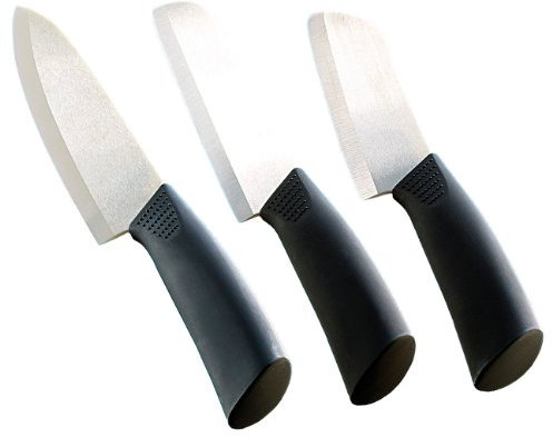 Rosenstein & Söhne Keramikküchenmesser: Keramikmesser Set, 3er-Set: 12/15/15 cm Klinge (Keramik-Küchenmesser, Schäl-Keramikmesser)