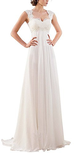 Wedding Dresses for Bride 2023 US 16 Ivory Lace Bridal Gowns for Civil Wedding for Beach Wedding