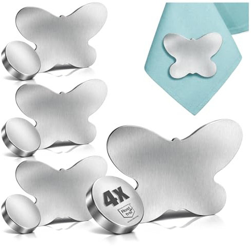 com-four® 4X Tischdeckenbeschwerer - magnetische Tischtuchgewichte aus Edelstahl - schwere Tischtuchklammer