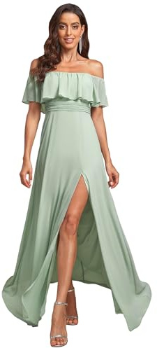Ever-Pretty Fendue Robe de Demoiselle d'honneur Soirée Femme Longue Cérémonie Vert Menthe 36
