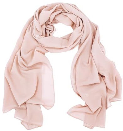 lifwimner Chiffon Schal Damen, Sommer Festliche Schal für Abendkleid, Stola Hijab 175x70 cm Leichte Schals und Tücher Chiffontücher für Braut Sommer Hochzeits (Nude, 175x70 cm)