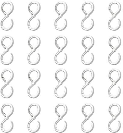 QEDBOJE 20 Piezas Ganchos para Colgar, Ganchos en Forma de S Anticaída para Barra de Ropa, Cocina, Baño, Dormitorio, Oficina, Jardín