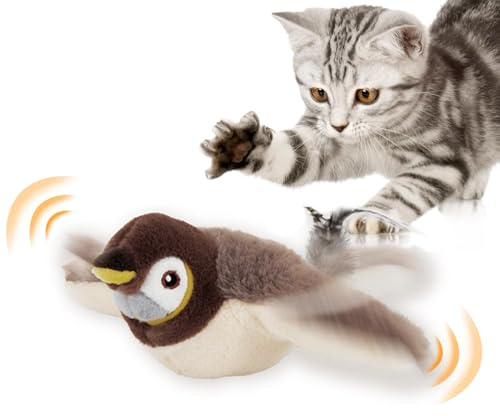 Giocattolo Per Gatti Bird chases, Ricaricabile Giocattoli Per Gatti Uccellos Che Sbatte Le, Flappy Bird Toy Cat, Giocattolo Interattivo Per Gatti con Erbas Gatta, Gioco Gatto Uccellino Che Vola