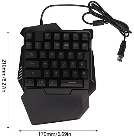 Yosoo Health Gear Teclado de Juego con una Mano, Teclado de Juegos, Gamepad 35 Teclas RGB Iluminación Colorida Interfaz USB Interfaz USB Ergono