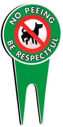 Placa de césped contra de perro, cartel H de metal contra postes de metal, resistente a los rayos UV | Cartel de advertencia de jardín Bitte Respekte Sie Eigentum para jardín delantero