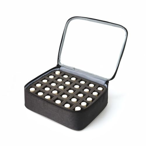 Belijoeuri,Portasmalto per Unghie,Porta smalti,Borsetta Portasmalto con 30 Scompartimenti Monostrato,Organizzatore Compatto e Pratico per Smalti e Oli Essenziali(Nero)