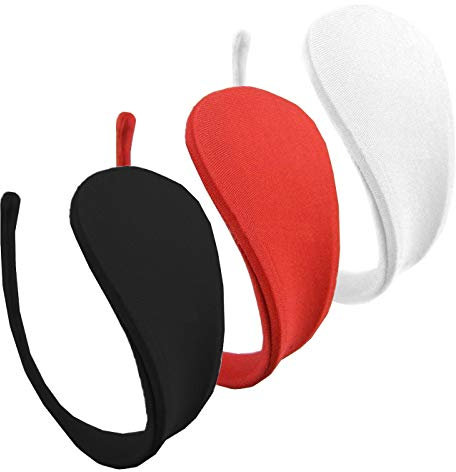 lau-fashion 3er Set Damen C-String Slip Weiss Schwarz Rot Bikini Thong Unterhose Dessous Einheitsgröße S/M/L