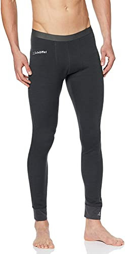 Schöffel Herren Merino Sport Pants long M, temperaturregulierende lange Unterhose, atmungsaktive Thermo Leggings in Wollqualität, anthrazit, S