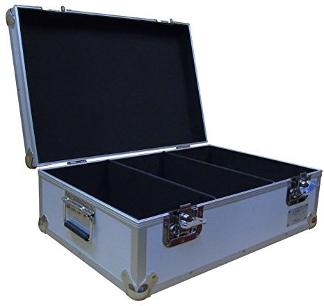 7 Vinyl Record Aluminium DJ Flight Carry Case in Silver Holds 500 Vinyl Records Tough Strong Box