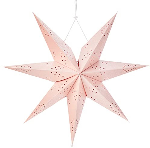 Best Season 236-30 Papierstern Romantic-Star, Metall, E14, rosa, 16 x 54 x 50 cm