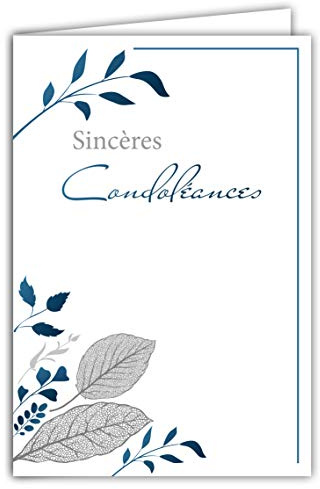 64-1087 Carte Sincères Condoléances avec Enveloppe Blanche - Cérémonie Funéraire d’Adieu Funérailles Décès Deuil Enterrement Incinération Crémation - Fabriquée en France