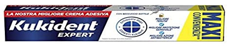 Kukident Expert Crema Adesiva per Dentiere Totali e Parziali Ottima Tenuta, 57g