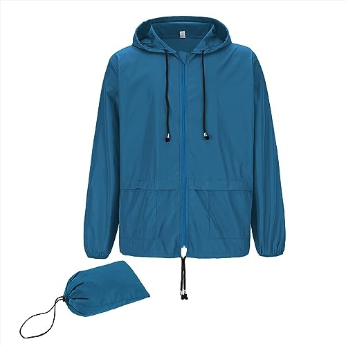 Durio Leichte Regenjacke Herren Wasserdicht Fahrrad Regenjacke Herren Faltbare Outdoor-Jacke