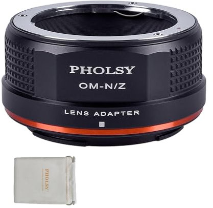 PHOLSY Enfoque Manual Adaptador de Objetivo Compatible con Objetivos Olympus OM y Cuerpo de Cámara Nikon Z, OM a Z