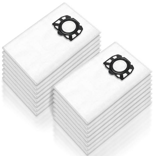 16 unidades KFI 357 Bolsas para aspiradora Kärcher WD2 Plus / WD3 / WD3 Battery/SE 4001 / SE 4002 / KWD1-3 / WD3.200 / Aspiradora en húmedo / seco y húmedo / bolsa 2.863-314.0