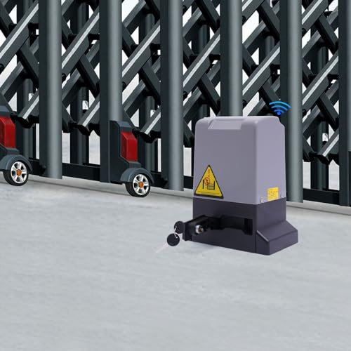 ERnonde Schiebetorantrieb, 6M Zahnstange Schiebetor Motor mit 2 Handsender IP44 für Hoftür Villentor Schiebetor Motor Kit bis 1200/1800KG