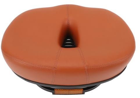 Noseless bred cykelsits, ersättning, förtjockad, ihålig, stötdämpande cykelsadel för män och kvinnor, mountainbike i staden (BROWN)