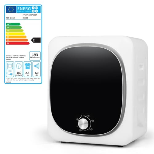 GYMAX Asciugatrice Compatta per Bucato, Asciugatrice Elettrica da 800 W con Schermo Tattile LED, Asciugatrice in Acciaio Inox da 5 kg, Macchina Asciugatrice Elettrica per Casa(Meccanico)