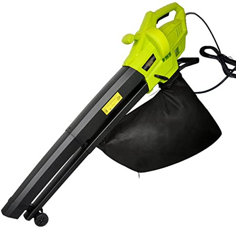 XSDAJSD Soplador y Aspirador de Hojas 3 en 1, eléctrico, multifunción y fiable, con Bolsa recolectora de 45 l y Cable de alimentación de 30 Metros, para Patio, césped, jardín y paisajismo.