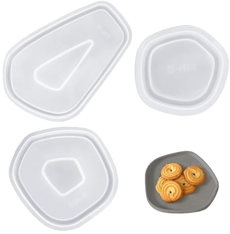 GmwyCzV 3 Piezas Silicona para Moldes, Silicona Moldes con Borde de Polígono, Fácil de Desmontar，Fácil Bricolaje, para Hacer Posavasos, Almohadilla de Tazón y Decoración del Hogar